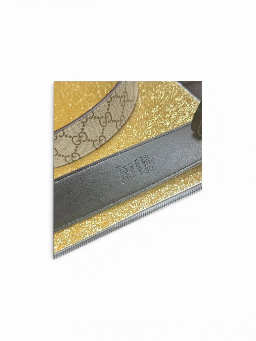 Gucci Beige GG Monogram Canvas Belt with Gold Double G Buckle